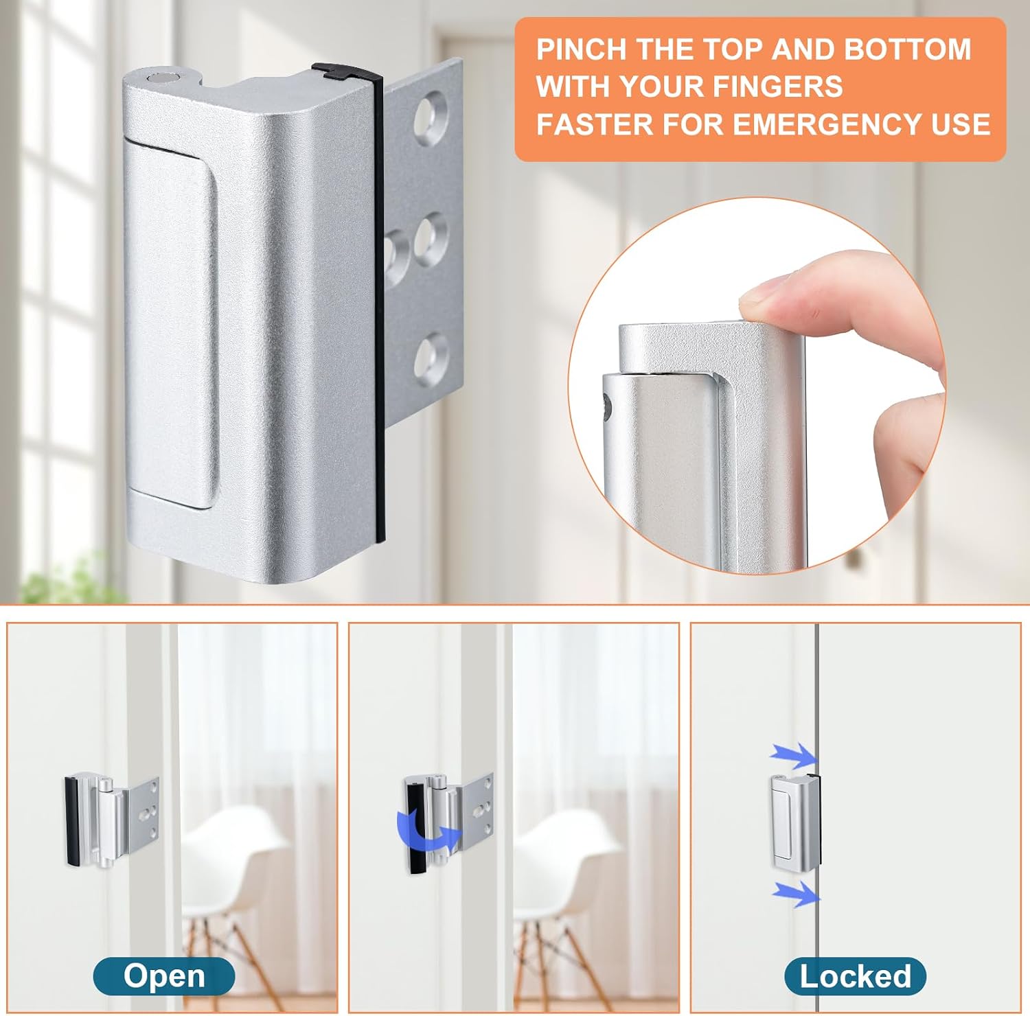 2 Pack Security Door Locks with 3 Inch - Image 3