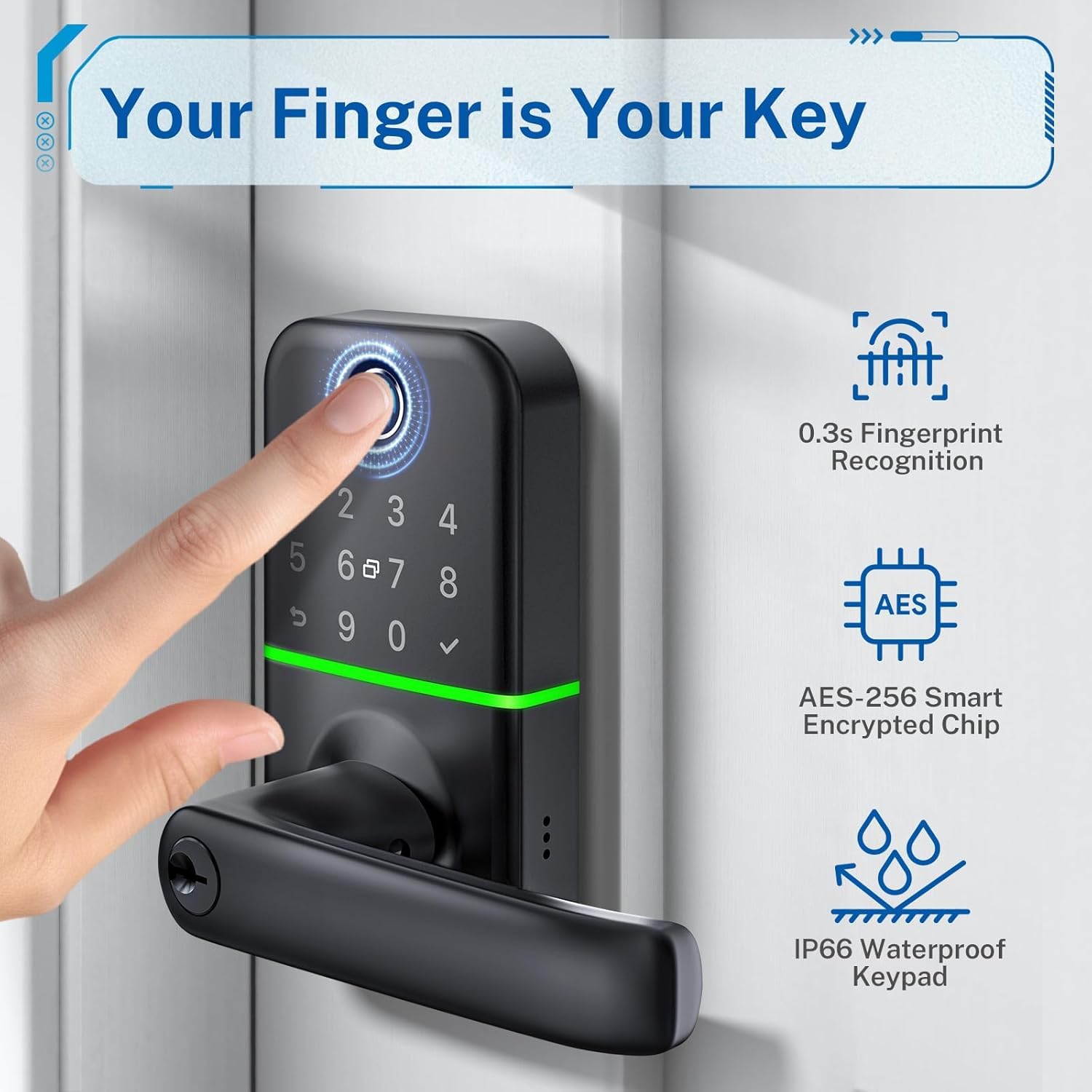 Keypad Smart Door Lock with Handle - Image 3