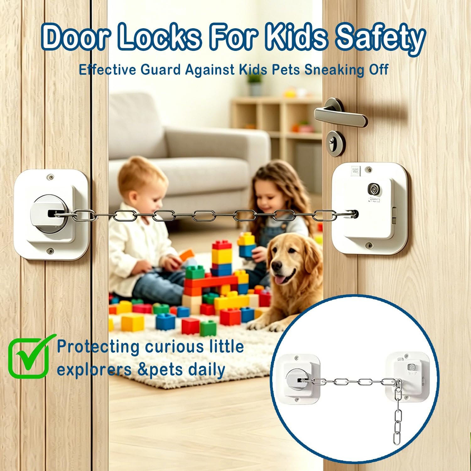 Child Proof Door Lock Adjustable Latch - Image 2
