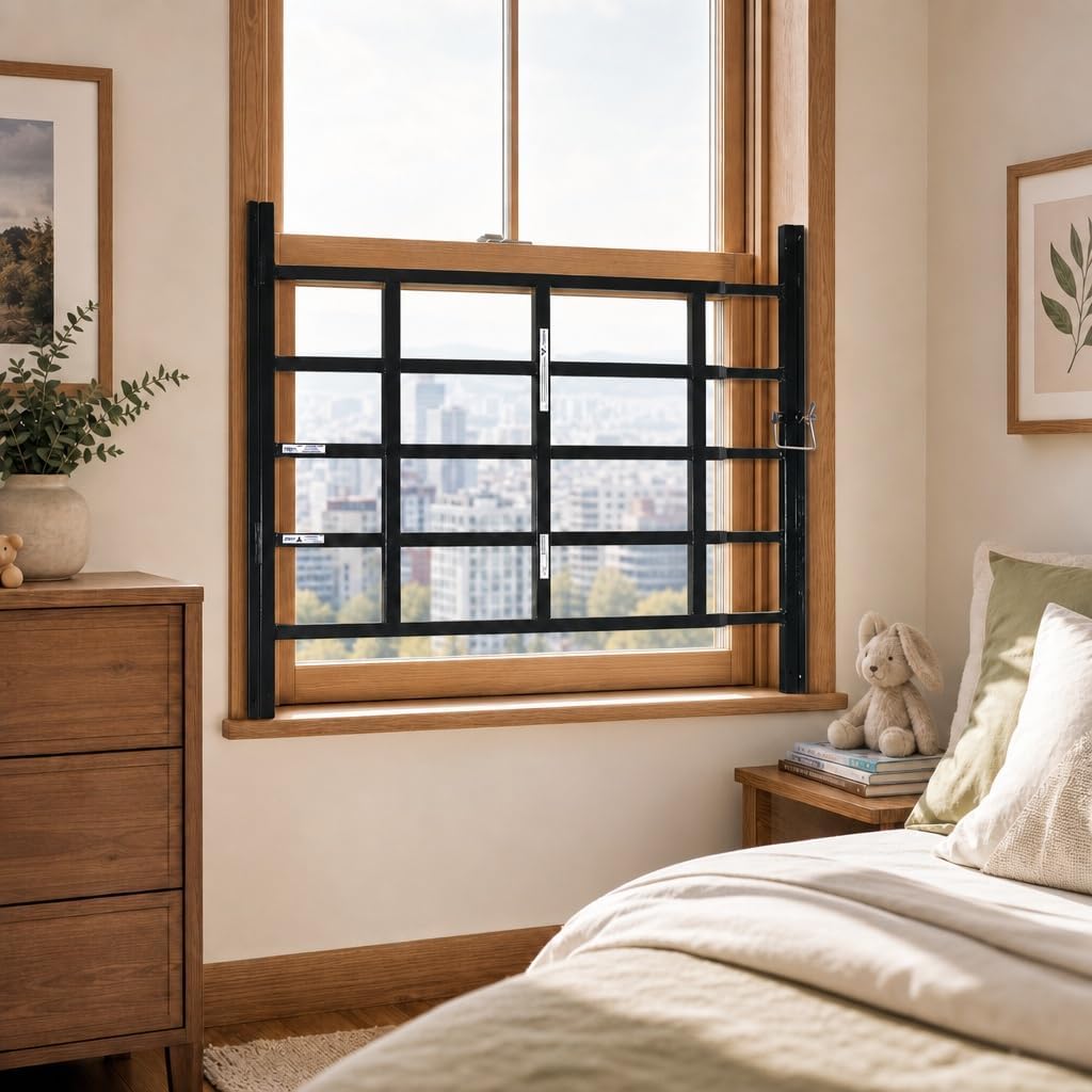Adjustable 4-Bar Window Security Grill - Image 2